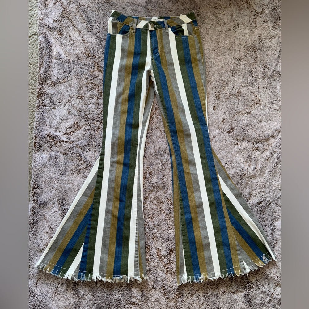 Hope's Multicolor Striped Flare Jeans - Picture 3 of 10